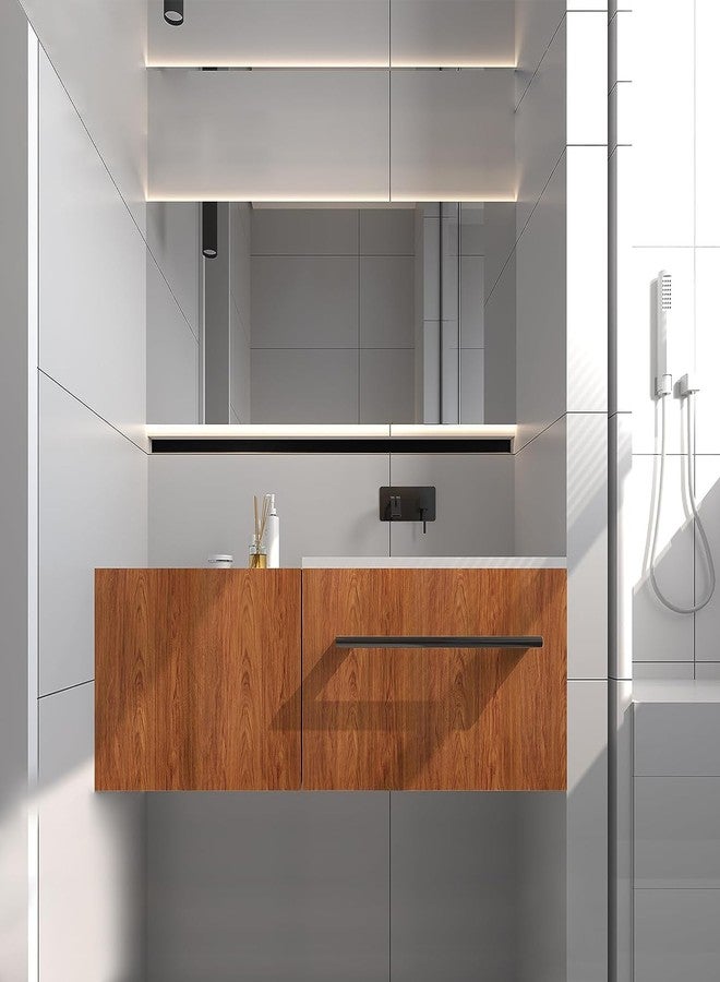 صن بيرد ورق جدران فينيل لاصق مقاوم للماء من صن بيرد بنقشة الخشب، مناسب لتجديد الخزائن والأثاث القديم، ورق لاصق لخزائن المطبخ والأبواب (خشب الساج البني، 12 بوصة × 1 متر) - Image 3